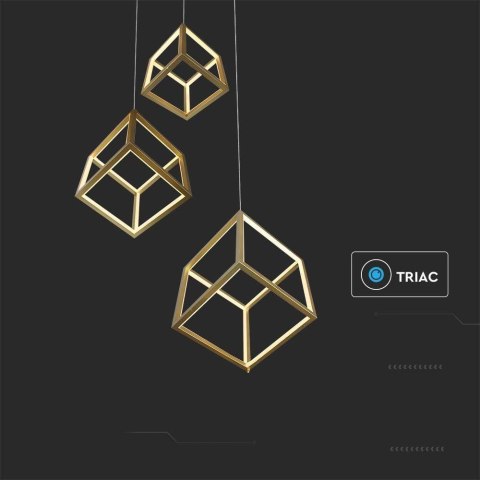 Oprawa zwieszana V-TAC 46W LED ściemnialna złota VT-7920 3000K 4900lm