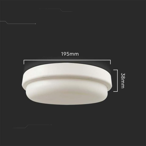 Plafon V-TAC 18W LED okrągły 195x38mm IP54 VT-8096 3000K 1820lm