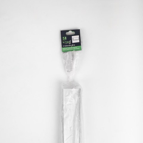 Profil aluminiowy anodowany V-TAC 2mb klosz mleczny 20x50mm VT-8206