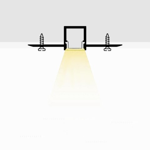 Profil aluminiowy anodowany do gipsowania 125mm V-TAC 2mb klosz mleczny VT-8201
