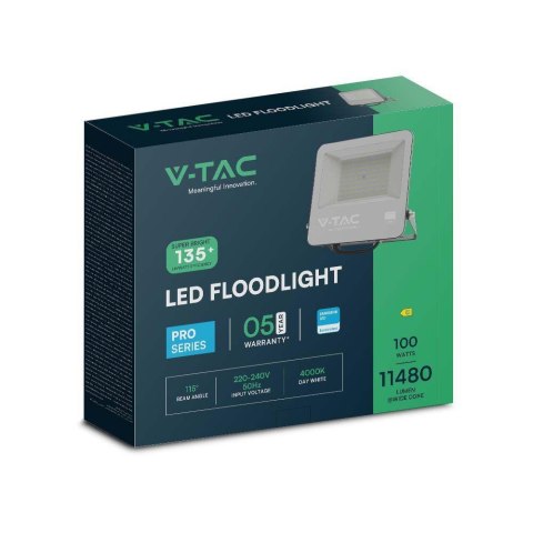 Projektor LED V-TAC 100W 135Lm/W SAMSUNG CHIP czarny VT-44101 6500K 11480lm 5 lat gwarancji