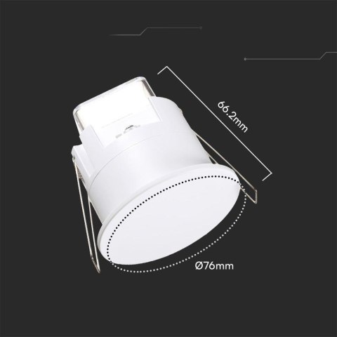 Czujnik ruchu obecności V-TAC wpuszczany sufitowy 360st fi76 600W biały VT-81013 5 lat gwarancji