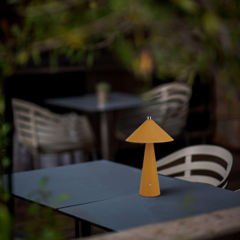 Lampka biurkowa nocna V-TAC 3W LED 33cm CCT ładowanie USB-C ściemnianie żółta skóra VT-10117-Y 3000K-6000K 240lm