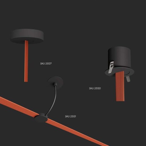 Mocowanie wieszak 41x38mm szynosystem taśmowy 48V V-TAC czarne 3 lata gwarancji