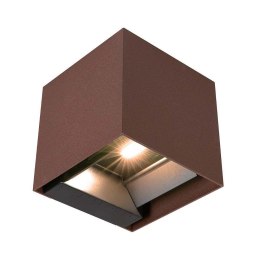 Oprawa ścienna solarna V-TAC 9W LED COB regulowana brąz corten kostka 15x15cm IP65 VT-11109 4000K 860lm