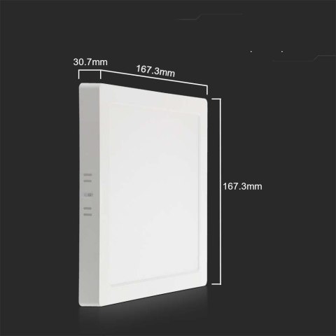 Panel LED V-TAC natynkowy premium downlight 12W kwadrat 170x170 VT-60012 3000K 1200lm