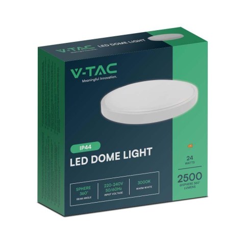 Plafon V-TAC 24W LED okrągły 29cm natynkowy IP44 biały VT-8624 6500K 2500lm