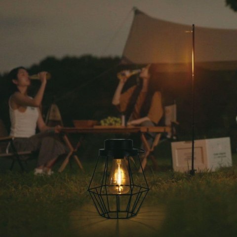 Przenośna lampa solarna V-TAC LED IP44 czarna 18x21cm VT-7995 2700K 8lm