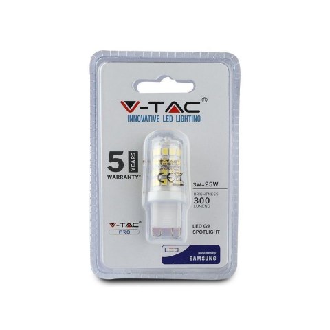 Żarówka LED V-TAC SAMSUNG CHIP 3W G9 VT-204 4000K 300lm 5 lat gwarancji