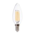 Żarówka LED filament V-TAC 4W świeczka C37 E14 3xKlik ściemnialna VT-2804 3000K 400lm
