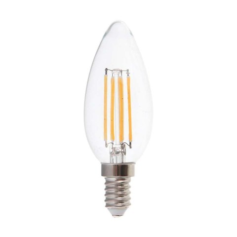 Żarówka LED filament V-TAC 4W świeczka C37 E14 3xKlik ściemnialna VT-2804 3000K 400lm