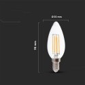 Żarówka LED filament V-TAC 4W świeczka C37 E14 3xKlik ściemnialna VT-2804 3000K 400lm