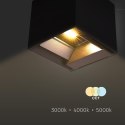 Oprawa ścienna solarna V-TAC 9W LED COB czarna kostka 15x15cm IP65 czujnik ruchu VT-409CCT 3000K-4000K-5000K 800lm