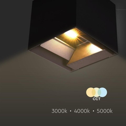 Oprawa ścienna solarna V-TAC 9W LED COB czarna kostka 15x15cm IP65 czujnik ruchu VT-409CCT 3000K-4000K-5000K 800lm