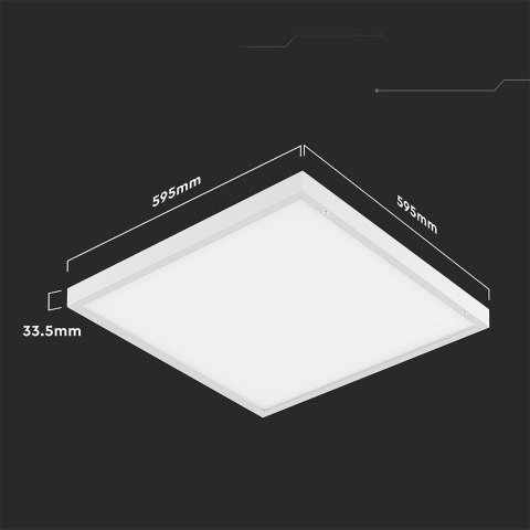 Panel LED V-TAC 36W 600x600 LED backlight 33mm 120Lm/W 3w1 natynkowy/podtynkowy VT-61037 6500K 4320lm