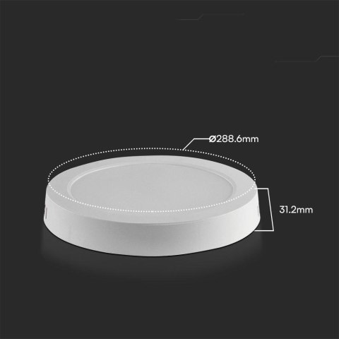 Panel natynkowy V-TAC 24W LED SAMSUNG CHIP okrągły 288x31mm VT-60024RD-S 4000K 2500lm 5 lat gwarancji