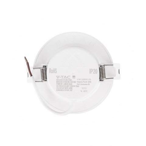 Panel wpuszczany V-TAC 3W LED SAMSUNG CHIP okrągły 90x28mm VT-61003RD-S 3000K 330lm 5 lat gwarancji