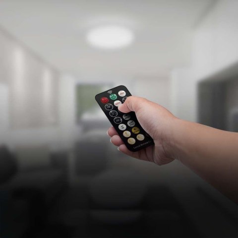 Plafon V-TAC 36W LED SAMSUNG CHIP kwadrat 42x42cm natynkowy pilot czujnik ruchu IP44 czarny VT-8630S 4000K 3820lm 5 lat gwarancj