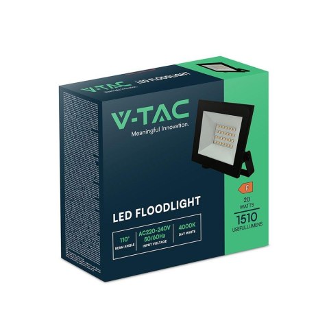 Projektor LED V-TAC 20W LED SMD czarny VT-44022 6500K 1510lm