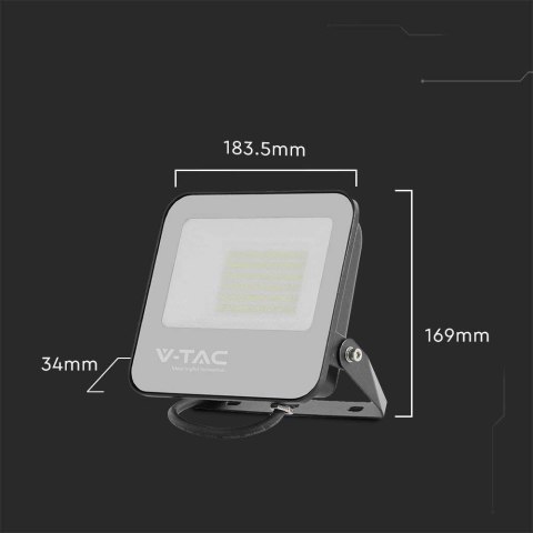 Projektor LED V-TAC 50W czarny 160Lm/W VT-44051 4000K 8000lm 5 lat gwarancji