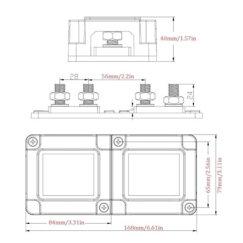 Szyna zbiorcza bus bar do łączenia magazynów energii 4xM10 400A 48V 400A V-TAC VT-AOA1533-400ABR