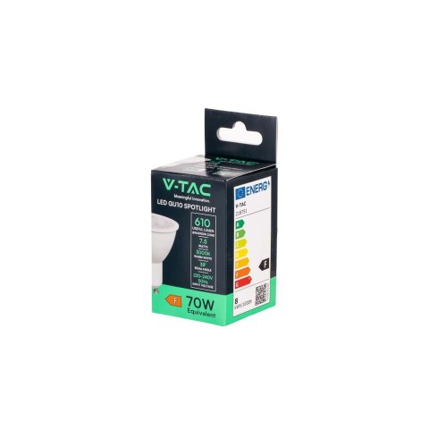 Żarówka LED V-TAC SAMSUNG CHIP GU10 7,5W 38st VT-291 3000K 610lm 5 lat gwarancji