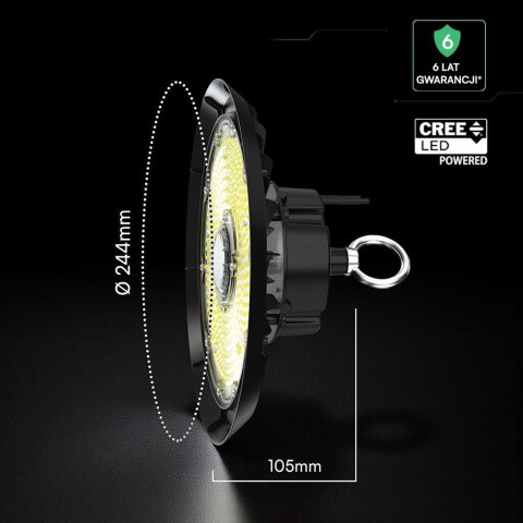 Oprawa V-TAC LED UFO high bay CREE CHIP IP65 ALU 135Lm/W 100W VT-91102 4000K 15500lm 6 lat gwarancji