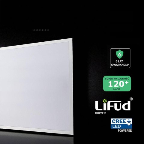Panel LED V-TAC 36W 600x600 LED CREE CHIP zasilacz LIFUD backlight 33mm 120Lm/W VT-61036 4000K 4320lm 6 lat gwarancji