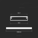 Profil aluminiowy anodowany V-TAC 2mb klosz mleczny 2000x39,8x9,8mm VT-71001 5 lata gwarancji