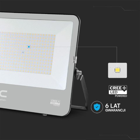 Projektor LED V-TAC CREE CHIP 200W 135lm/W przewód 1m IP65 VT-44201 6500K 27000lm 6 lat gwarancji