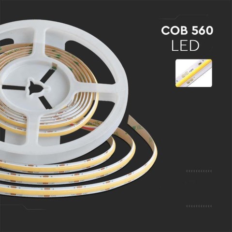 Taśma LED V-TAC bezpunktowa COB CCT 3w1 560LED 24V 18W/m CRI90 VT-COB 2700K-6500K