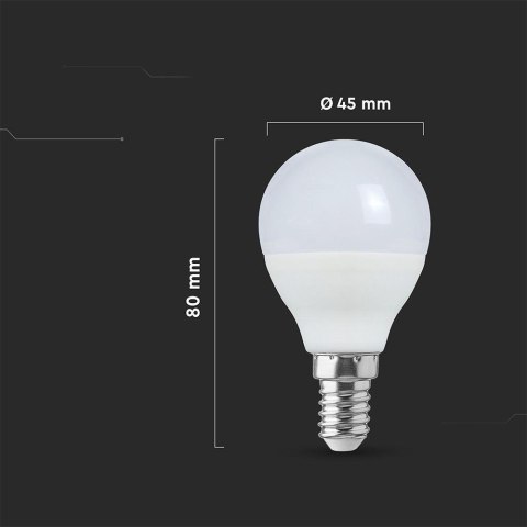Żarówka LED V-TAC 6.5W E14 kulka P45 VT-270 6500K 600lm