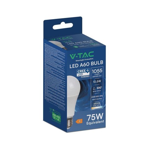 Żarówka LED V-TAC CREE CHIP 10,5W E27 A60 VT-2112 6500K 1055lm 6 lat gwarancji