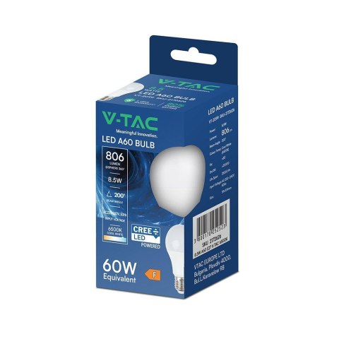 Żarówka LED V-TAC CREE CHIP 8,5W E27 A60 VT-2099 6500K 806lm 6 lat gwarancji
