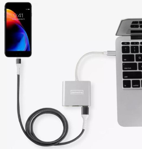 Adapter Przejściówka ZENWIRE 3w1 MHL HUB USB C HDMI 4K BYL-2008N