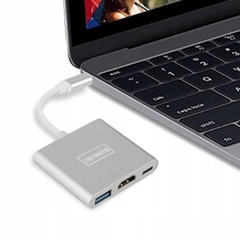 Adapter Przejściówka ZENWIRE 3w1 MHL HUB USB C HDMI 4K BYL-2008N