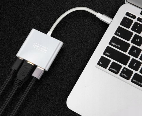 Adapter Przejściówka ZENWIRE 3w1 MHL HUB USB C HDMI 4K BYL-2008N