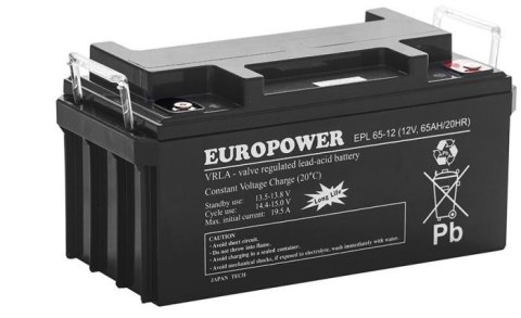 Akumulator AGM EUROPOWER serii EPL 12V 65Ah (Żywotność 15 lat)
