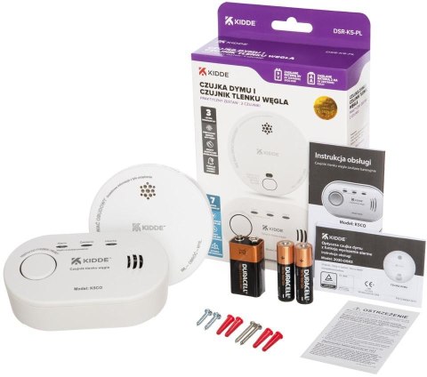 Zestaw 2 czujek KIDDE czadu i dymu