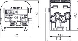 Blok rozdzielczy - odgałęźny SCB 25-2 Al/Cu 80120 SIMBLOCK szary 81505002