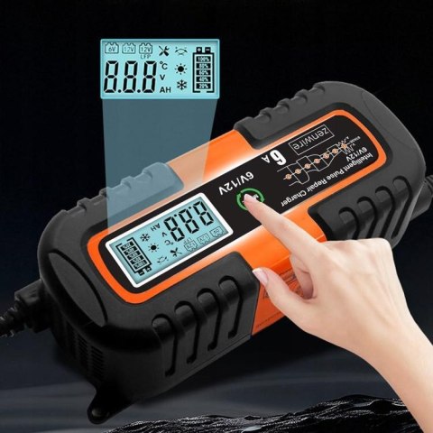 Ładowarka Prostownik Akumulatorowy Samochodowy z Funkcją Naprawy AGM 6V 12V Zenwire JMD-6S