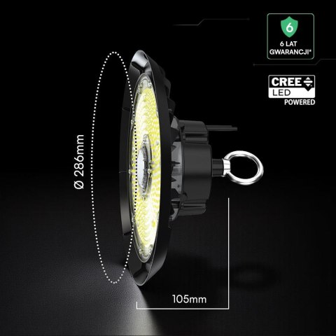 Oprawa V-TAC LED UFO high bay CREE CHIP IP65 ALU 135Lm/W 150W VT-91152 6500K 20200lm 6 lat gwarancji