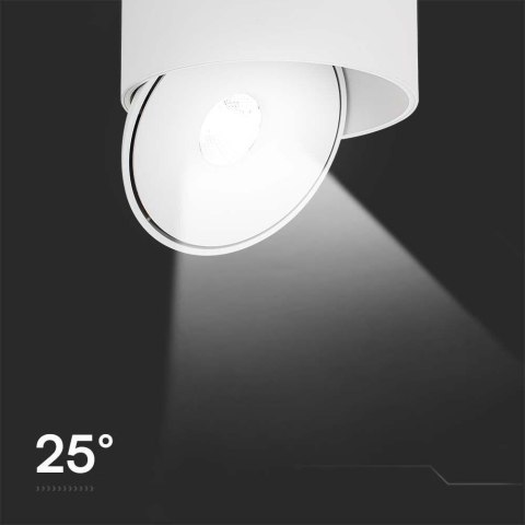 Oprawa natynkowa downlight V-TAC 20W uchylna CRI90 CCT biała VT-2825 3000K-4000K-6400K 1408lm