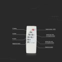 Naświetlacz LED solarny V-TAC 12W czarny IP65 pilot timer VT-25W 4000K 550lm