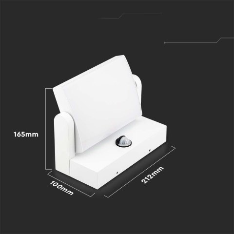 Naświetlacz elewacyjny V-TAC 17W LED czujnik ruchu biała IP65 VT-11020S 3000K 2520lm