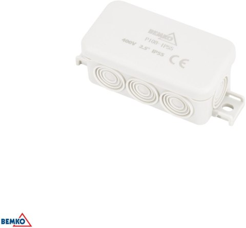 PUSZKA INSTALACYJNA NATYNKOWA 85x45x37MM IP55 8P JASNOSZARA E04-PI08-IP55