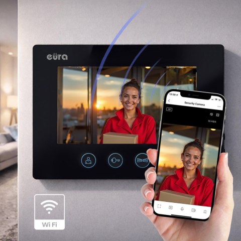 WIDEODOMOFON EURA VDP-90A3 DELTA + biały monitor TUYA