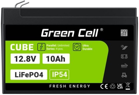 AKUMULATOR LITOWO-ŻELAZOWO-FOSFORANOWY LiFePO4 Green Cell Cube 12.8V 10Ah LFPGC12V10AH