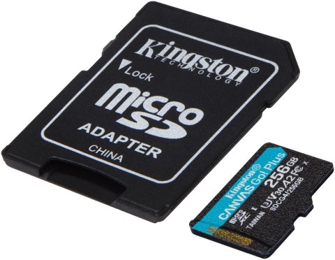 Karta pamięci microSD 256GB Kingston CanvasGo! Plus 200MB/s A2 U3 V30 + adapter
