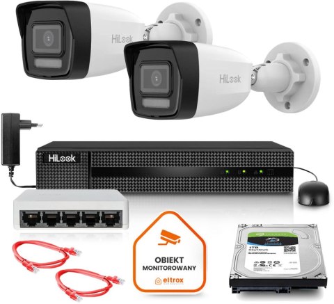Zestaw monitoringu Hilook 2 kamery IP IPCAM-B8-30DL z dyskiem 2TB